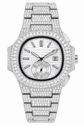 Modern Stainless Steel CZ Bezel Sports Watch