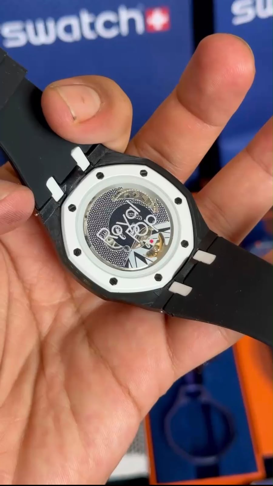 AP x Swatch Royal Pop Watch With Case & Strap-OCHO  NEGRO